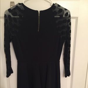 Express Dresses - Express Black dress sheer polka dot sleeves Express Dresses - Express Black dress sheer polka dot sleeves